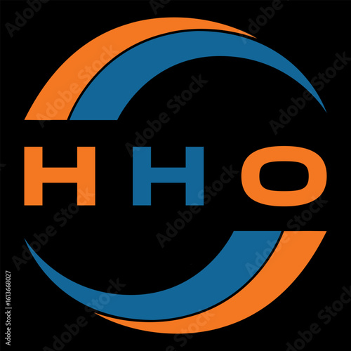 HHO letter design. HHO letter technology logo design on a Black background. HHO Monogram logo design for an entrepreneur and business