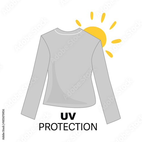 Protective apparel, UV shirt with sun, summer skin defense, casual outfit, sport rashguard