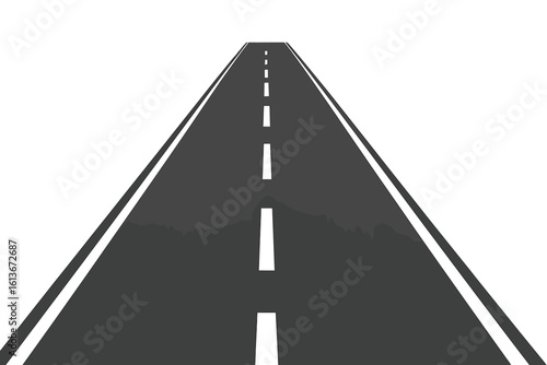 Wallpaper Mural Road in perspective vector. Straight asphalt highway with markings. Concept of journey, future, success, travel and speed. Street path vanishing to horizon. Isolated element. Torontodigital.ca