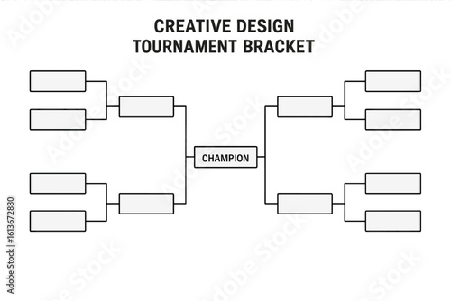 Tournament bracket for 8 teams. Playoff schedule template for sports competition or championship game. Blank elimination chart grid for winner. Vector illustration.