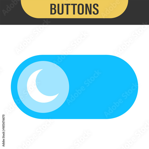 On Off toggle switch buttons. day night switch toggle - dark mode, light mode switch button - sun and moon icons 
