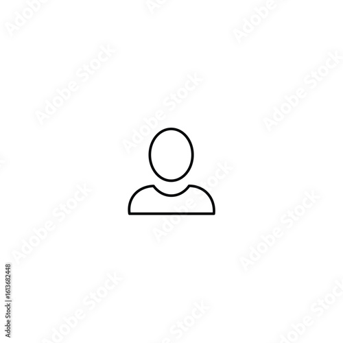 Minimal Linear Profile Icon – Simple User Avatar Outline