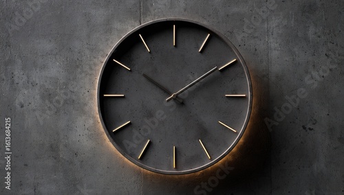 Wallpaper Mural Modern wall clock on dark concrete Torontodigital.ca