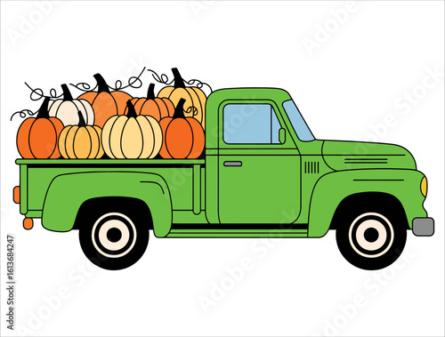 Simple flat illustration of autumn harvest with seasonal vegetables. Great for fall season visuals, farming artwork, and Thanksgiving themes.