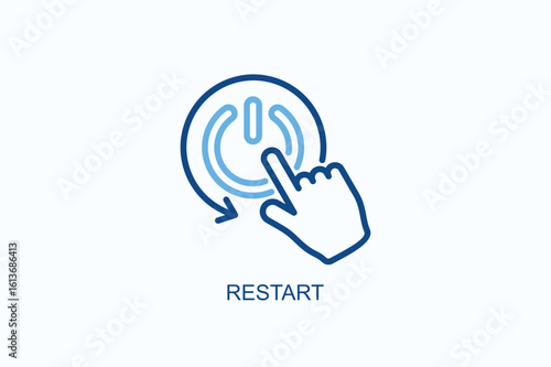 Restart Icon Or Logo Isolated Vector Illustration