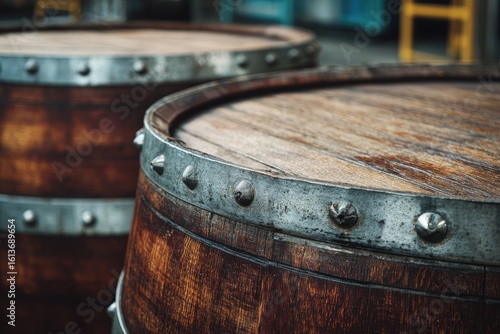 Wallpaper Mural Close-up of wooden wine barrels Torontodigital.ca