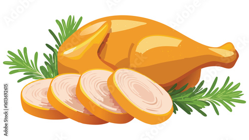 Sliced chicken thighs showcasing rich texture and flavor, ideal for recipes, food blogs, restaurant menus, or meal prep illustrations.
