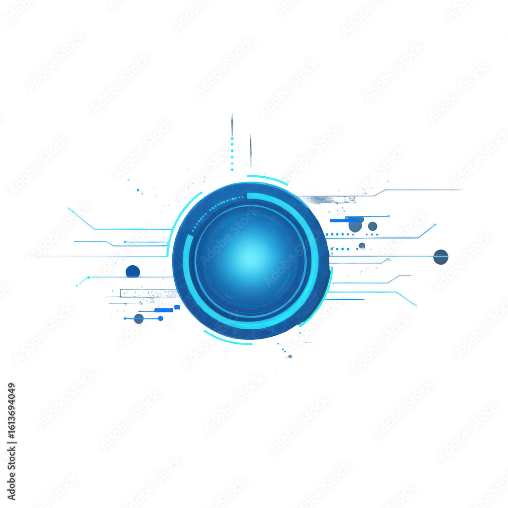 Obraz premium Abstract digital design with glowing blue circle.