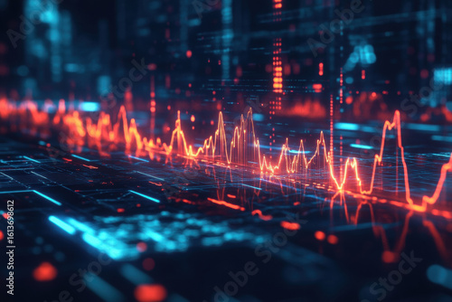 Wallpaper Mural A computer screen with a red and blue background and a series of lines Torontodigital.ca