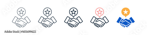 Goodwill Different Style Icons Set Vector Illustration. 