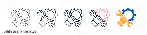 Repairing Different Style Icons Set Vector Illustration. 