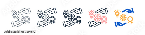 Intangible Asset Different Style Icons Set Vector Illustration. 