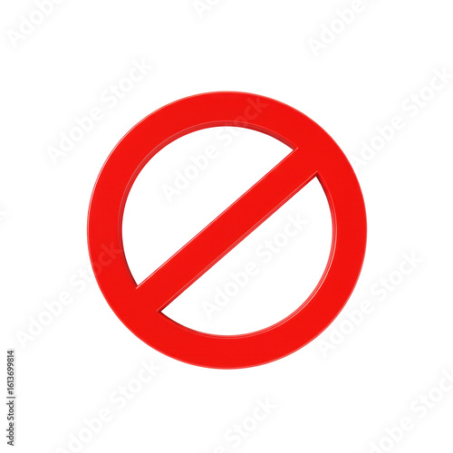 Bold red prohibition symbol with a thick diagonal slash, crisp contours, and no shadows, isolated on a transparent background with expansive copy space, top-down view. Concept of restriction and Free Download Bold red prohibition symbol with a thick diagonal slash, crisp contours, and no shadows, isolated on a transparent background with expansive copy space, top-down view. Concept of restriction and - GFXLoad