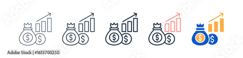 Investment Different Style Icons Set Vector Illustration. 