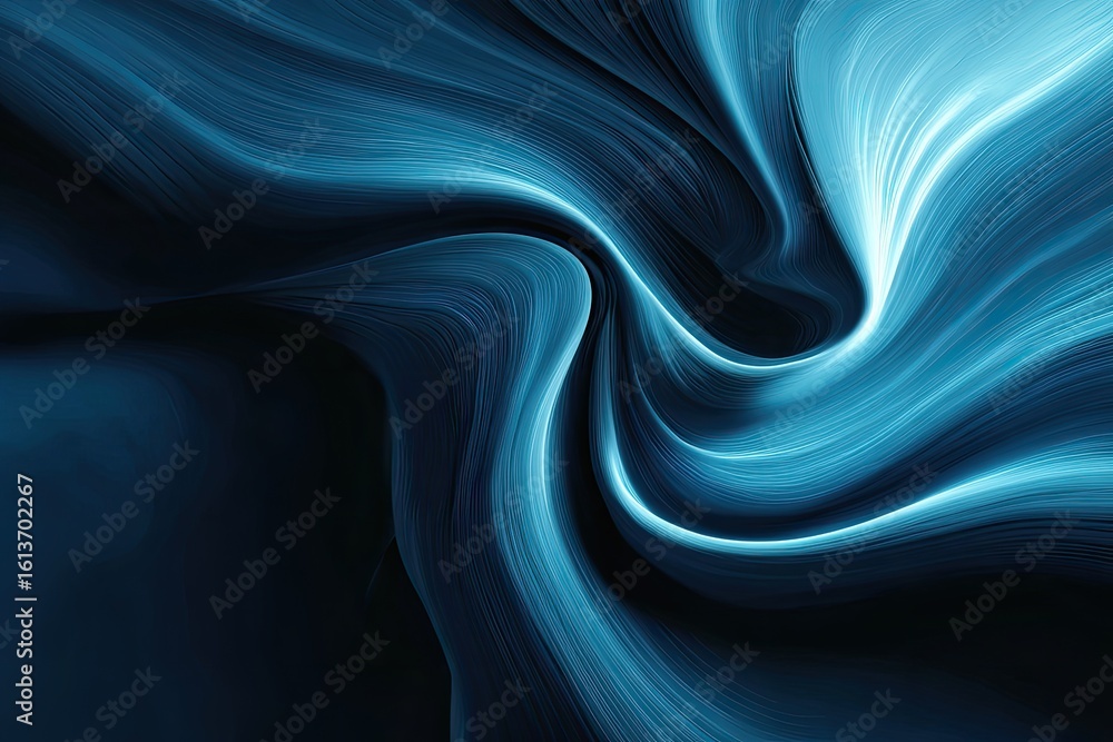Obraz premium Abstract swirling blue and dark blue design