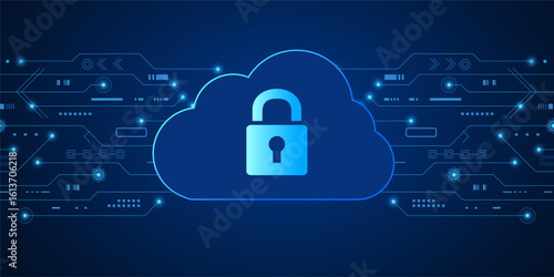 Modern cloud technology futuristic, online storage, work from home	
