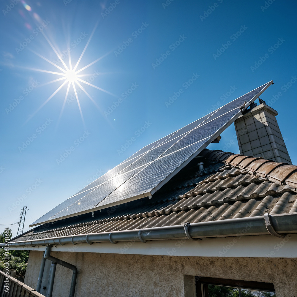 Fototapeta premium solar panels on roof