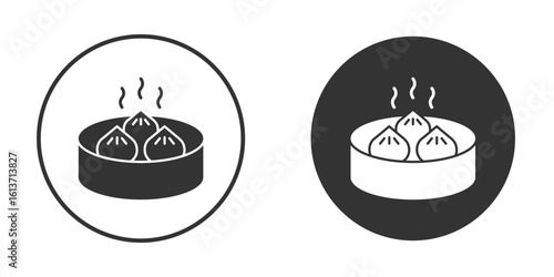 Xiao long bao icon in solid black flat shape glyph icons.