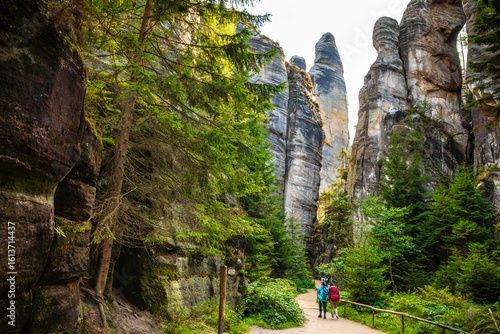 Beautiful view of the Adrspach Rocks, part of the Adrspach-Teplice Landscape Park in the Broumov Highlands region in the Czech Republic