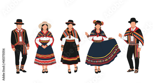 Traditional andean people illustrating vibrant cultural heritage and ethnic diversity through authentic attire