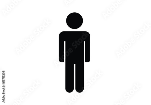 Vector art of black silhouette of a person isolated on a white background