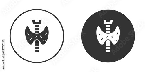 Thyroid gland icon in solid black flat shape glyph icons.