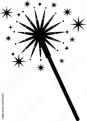 A Festive Sparkler Wand Emitting Brilliant Starbursts of Light