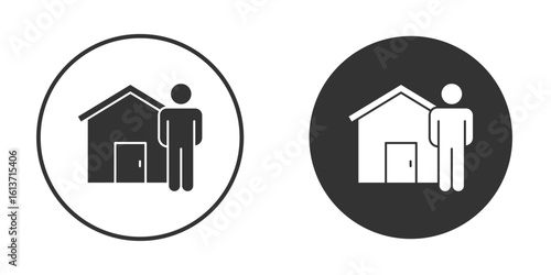 Tenant icon in solid black flat shape glyph icons.