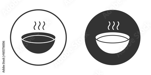 Soup icon in solid black flat shape glyph icons.