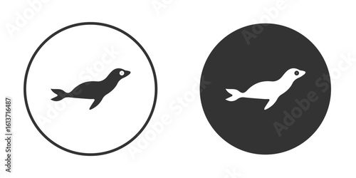 Sea lion icon in solid black flat shape glyph icons.