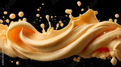 Orange Liquid Splash on Black Background