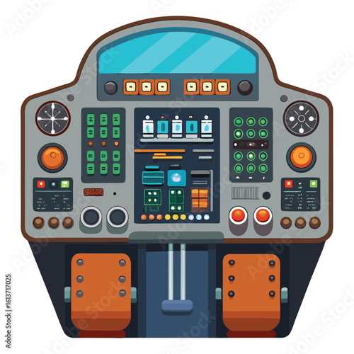 airplane cabin controls on white background