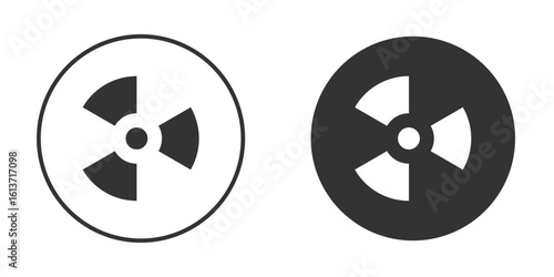 Radioactive icon in solid black flat shape glyph icons.