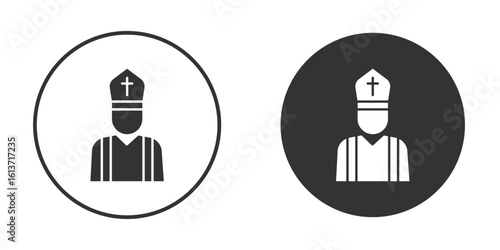 Pope icon in solid black flat shape glyph icons.