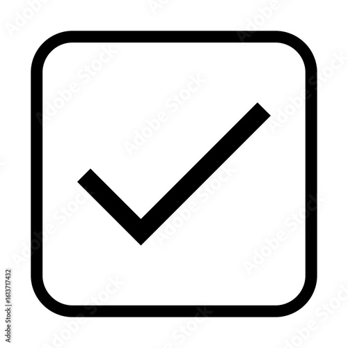 チェックボックスアイコン　選択や確認を示すシンプルな線画イラスト