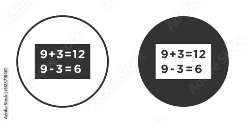 Math class icon in solid black flat shape glyph icons.