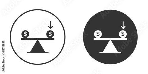 Leverage icon in solid black flat shape glyph icons.