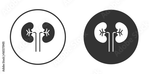Kidney icon in solid black flat shape glyph icons.
