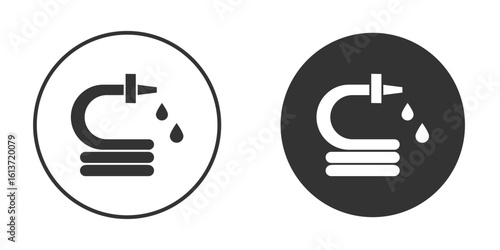 Hose icon in solid black flat shape glyph icons.
