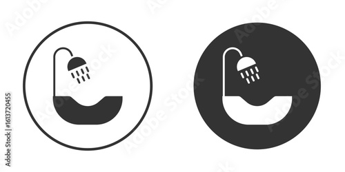 Hair washer sink icon in solid black flat shape glyph icons.