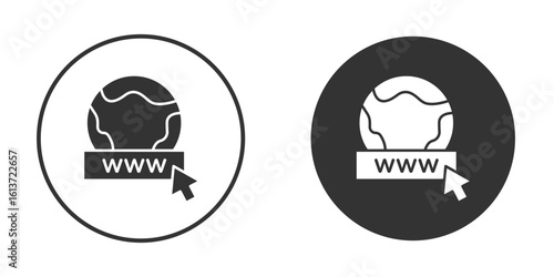 Domain icon in solid black flat shape glyph icons.