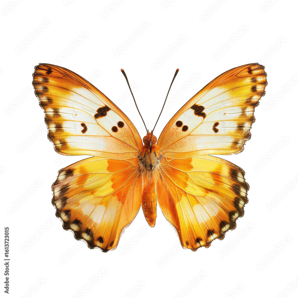 Fototapeta premium Close-up of an orange and white butterfly