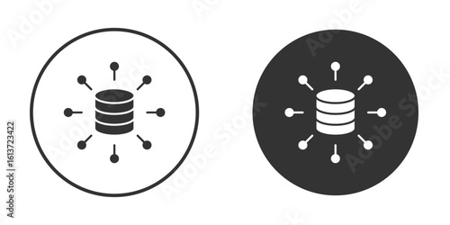 Data aggregation icon in solid black flat shape glyph icons.