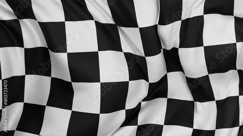 Checkered Racer flag background waving in the wind cycle looped video