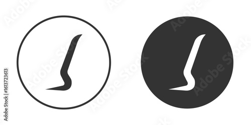 Crowbar icon in solid black flat shape glyph icons.