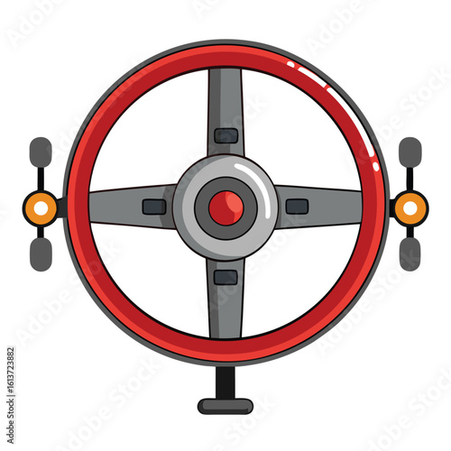 airplane steering yoke on white backgroun