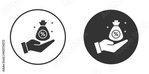Commission icon in solid black flat shape glyph icons.