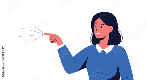 Woman index finger touching screen with sparkle animation illustrating interaction and technology