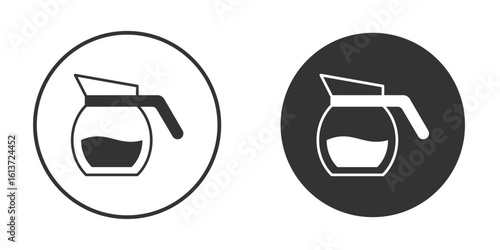 Coffee pot icon in solid black flat shape glyph icons.