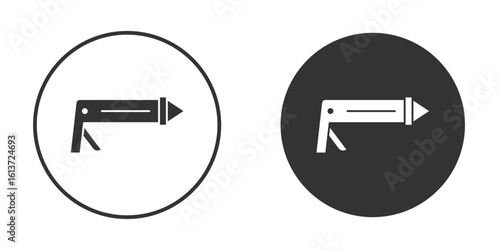 Caulk gun icon in solid black flat shape glyph icons.
